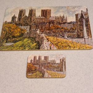 VINTAGE BRITISH CLOVER LEAF  PLACE MAT & COASTER